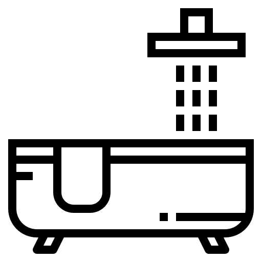 Bathtub clean furniture and household washing icon