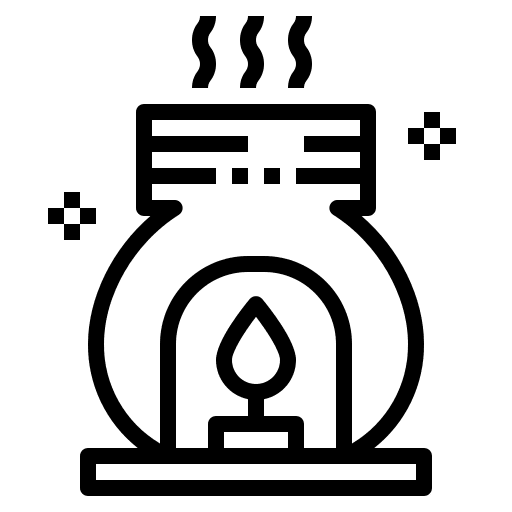 Scent candle spa burner icon