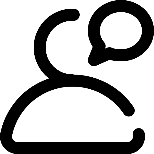 Answer user speech bubble message icon