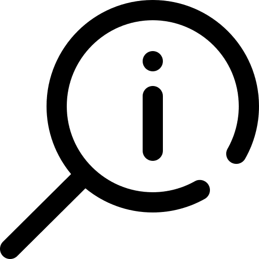 Search communications information loupe icon