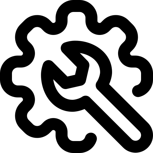 Support help installation cogwheel icon