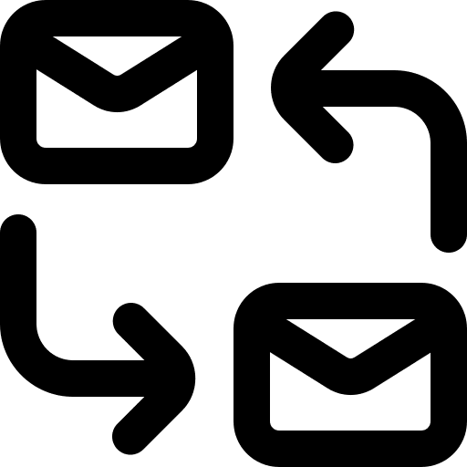 Correspondence sending arrows arrow icon