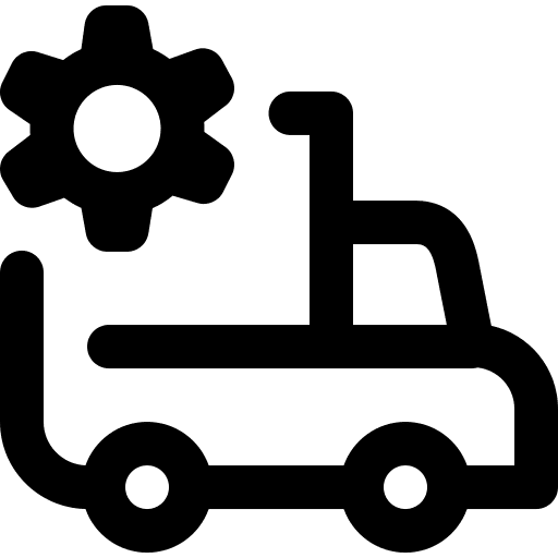 Service trucks over wheels tool icon