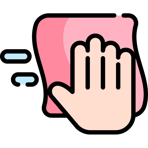 Clean brush cleaning hand icon