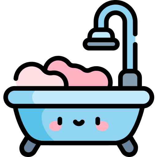 Bathtub bathroom furniture and household washing icon
