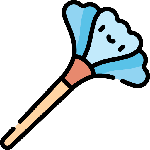 Feather duster furniture and household waste washing icon