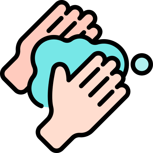 Washing hands cleaning healthcare and medical wiping icon