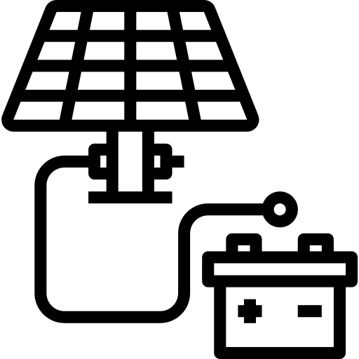 Battery solar panel renewable energy industry icon