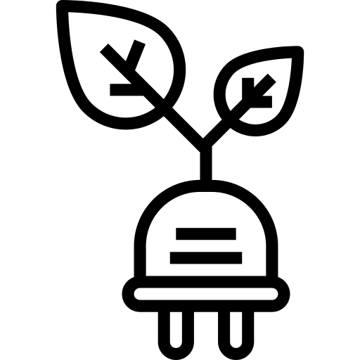 Ecology and environment plug leaf renewable energy icon