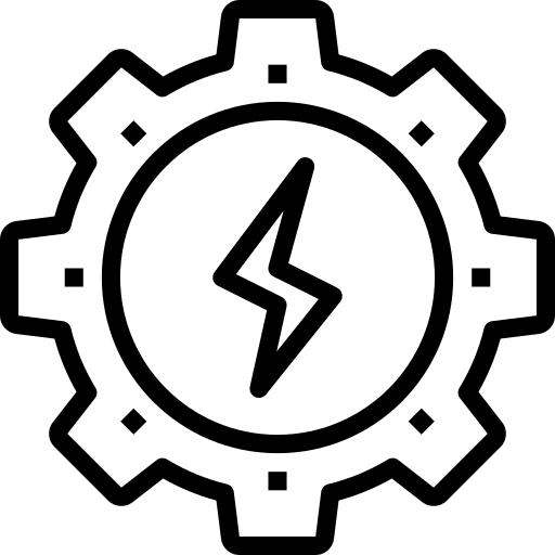Energy bolt energy gear icon