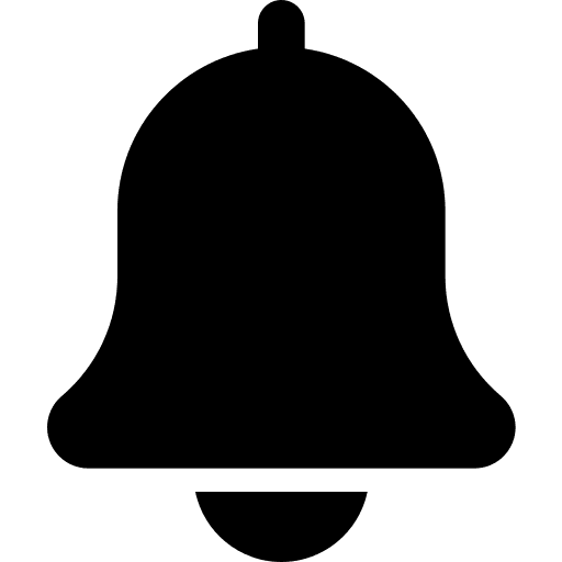 Bell alert alarm time and date icon