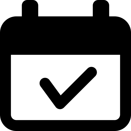 Calendar time and date check available icon