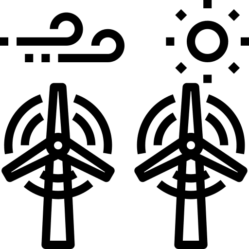 Wind energy sustainability industry ecology and environment icon