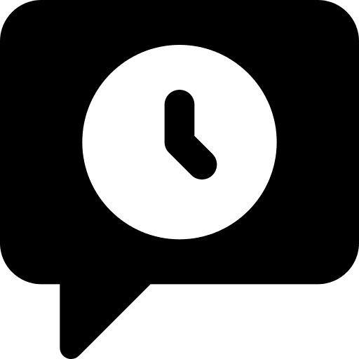Chat communications message clock icon