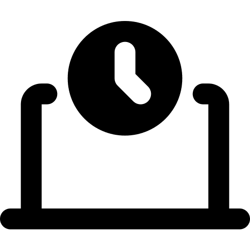 Laptop computer computing time and date icon