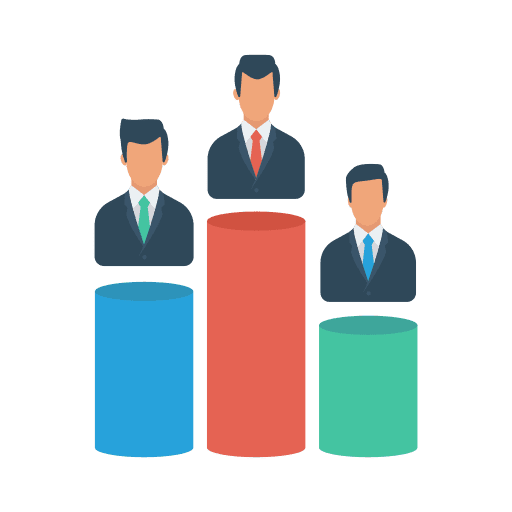 Podium businessmen customer success leader icon