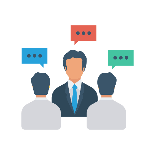 Reunion job interview meeting icon