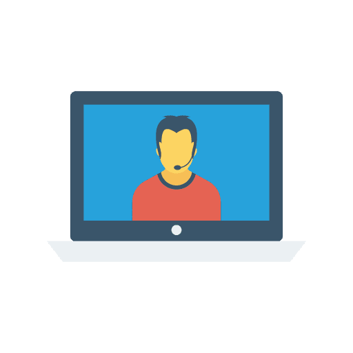 Video call man technology webcam icon