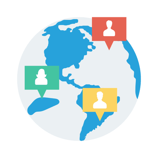 Worldwide maps and flags world grid travel icon