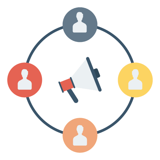 Announcement business and finance announcer loudspeaker icon