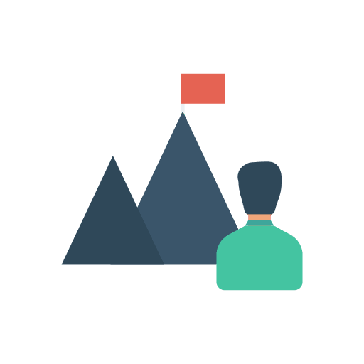 Goal goal mountain nature icon