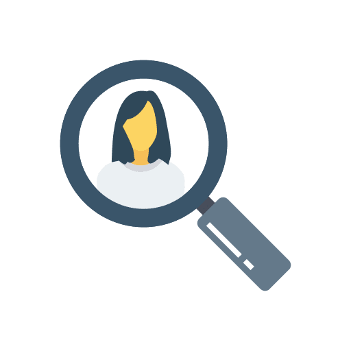Hiring magnifying glass search business icon