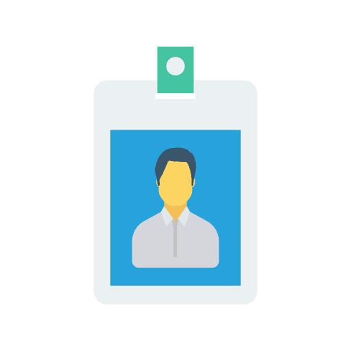 Id card identity pass business icon