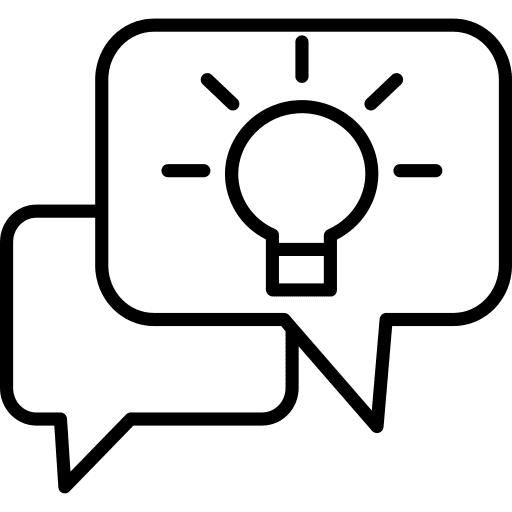 Idea brainstorming chatting ideas icon