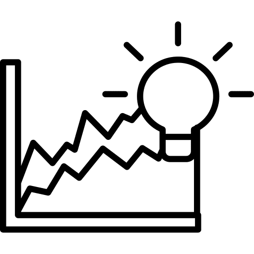 Achievement idea graph line graph icon