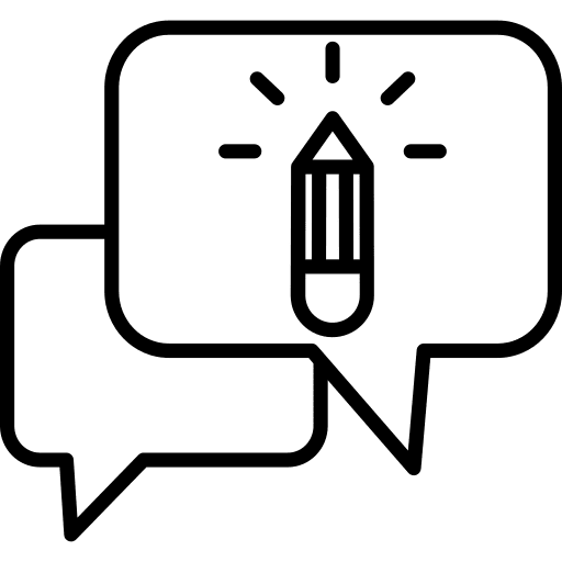 Chatting art and design speech bubble write icon