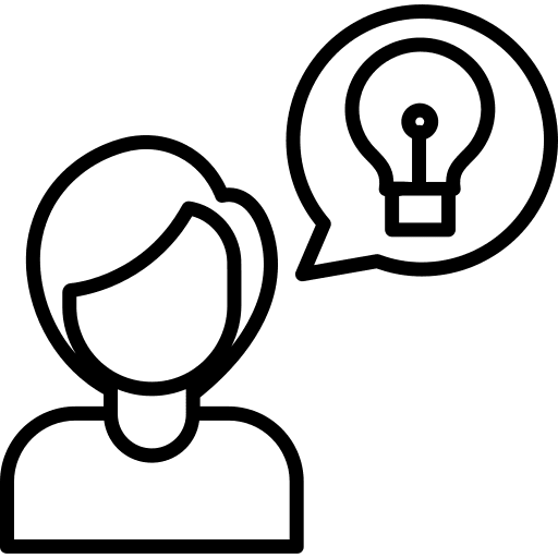 Idea user speech bubble communications icon