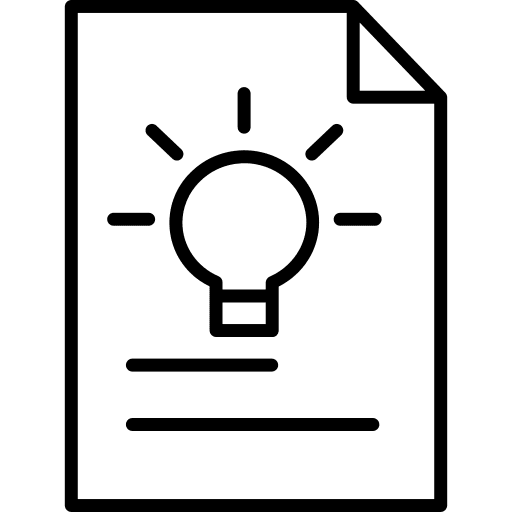 Light bulb files and folders document business and finance icon