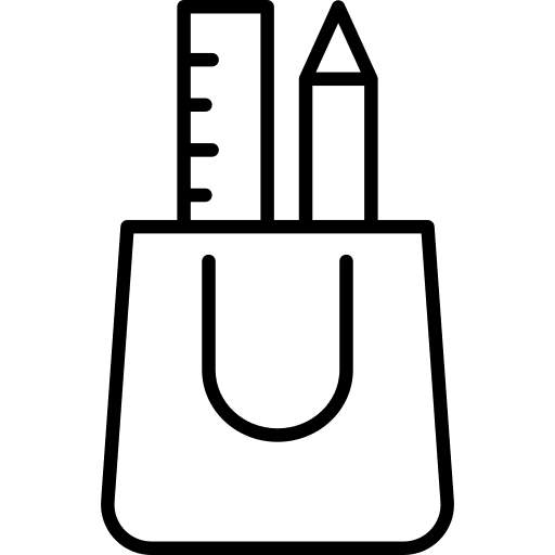 Bag case book bag pencil icon