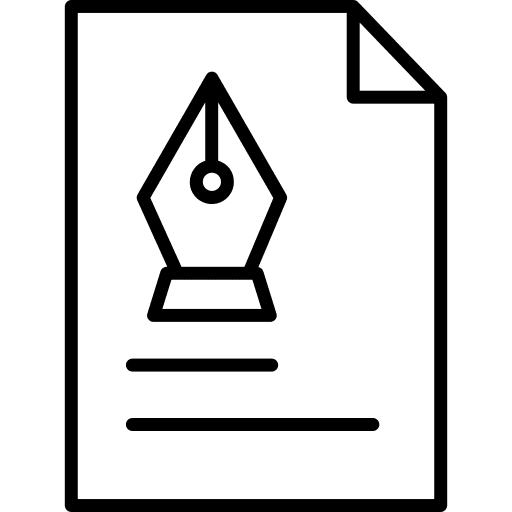 Document fountain pen notes contract icon