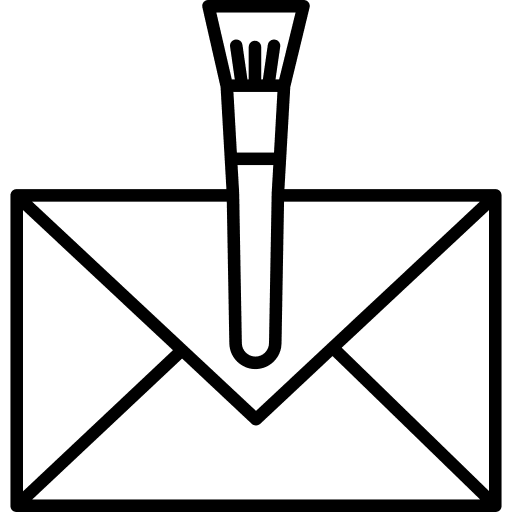 Envelope art paint brush art and design icon