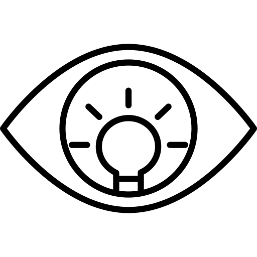 Eye interface view light bulb icon