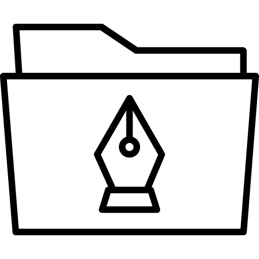 Folder insurance art and design fountain pen icon