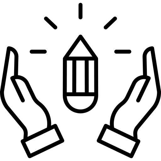 Hands writing education hands icon