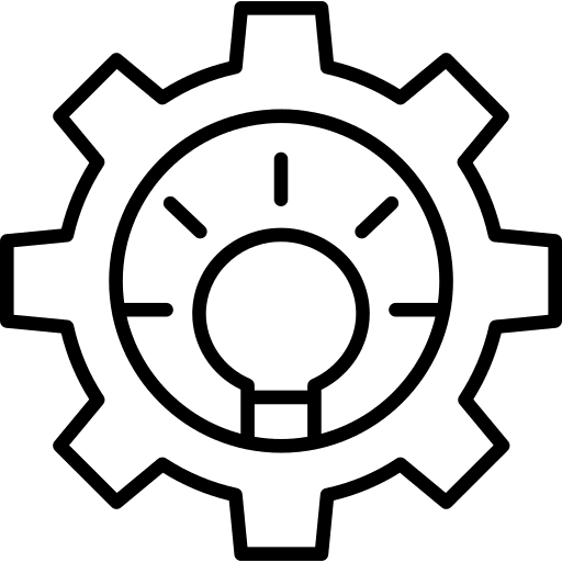 Idea electronics business and finance gear icon