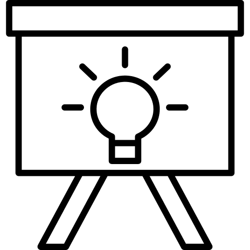 Idea presentation business and finance whiteboard icon
