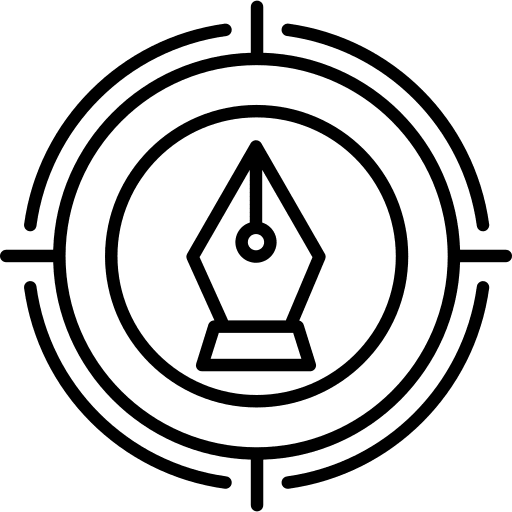 Pen target art and design industry icon