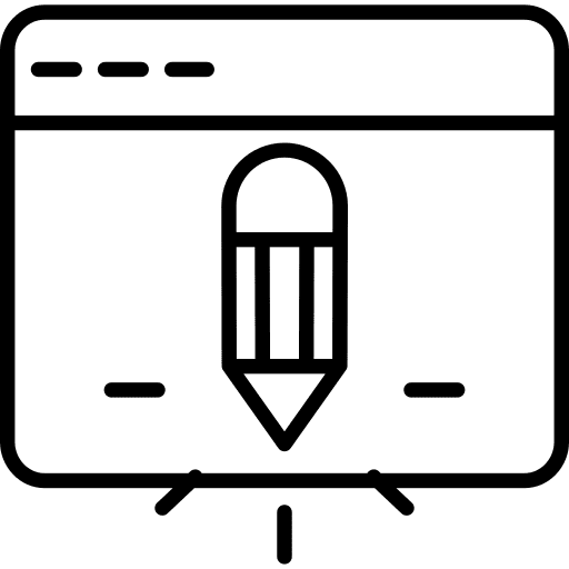 Tablet webpage tablet writing icon