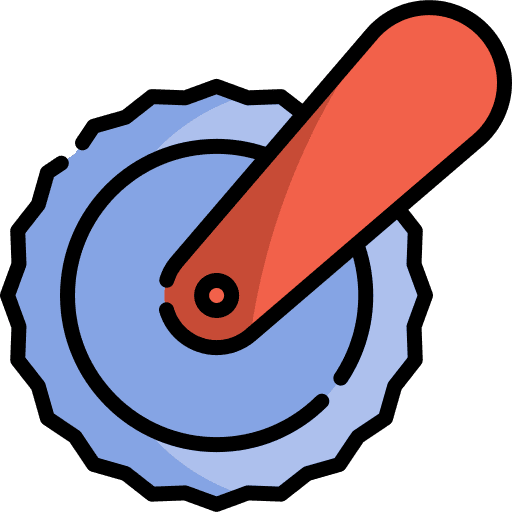 Pizza cutter food kitchenware food and restaurant icon