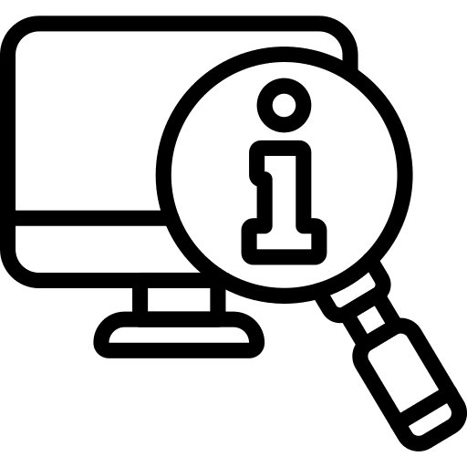 Info screen search loupe icon