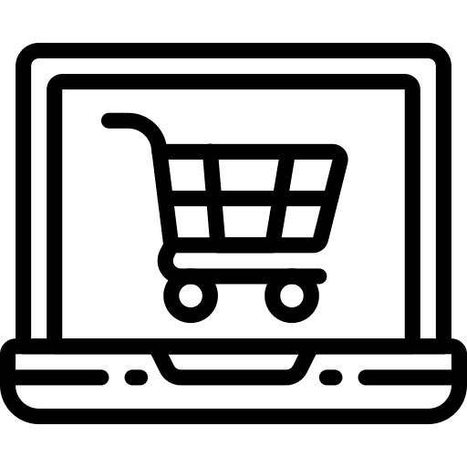 Laptop commerce and shopping shopping cart online shop icon