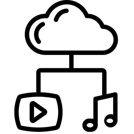 Streaming ui cloud computing music icon