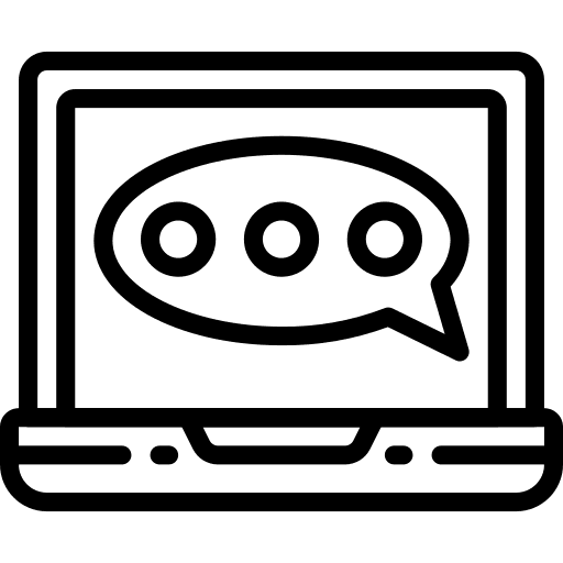 Laptop speech bubble laptop message icon