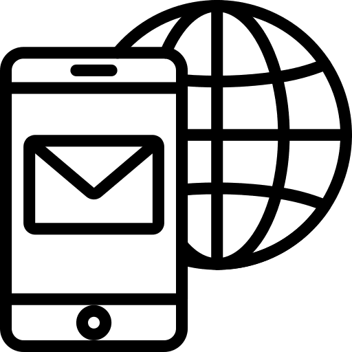 Smartphone earth grid cellphone internet icon