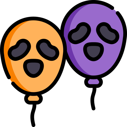 Balloons spooky frightening terror icon