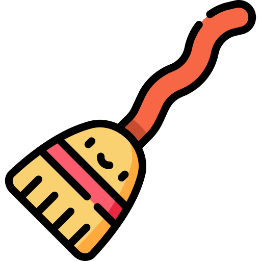 Flying broom folklore fantasy legend icon